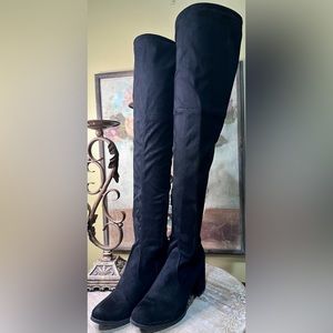 EUC Unisa “Undedrii” Over-the Knee Faux Suede Heeled Boots with Stretch Size 6.5